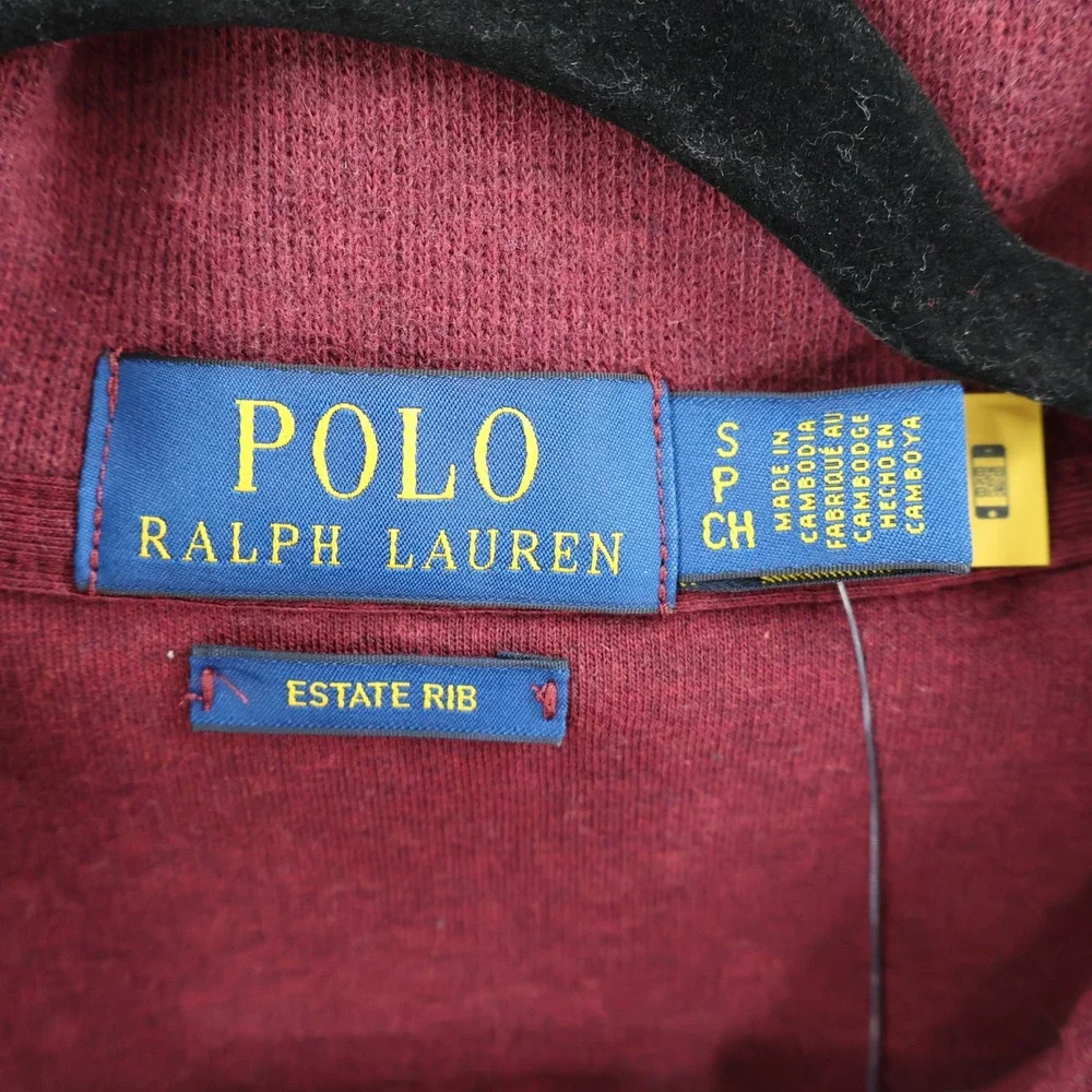 Polo Ralph Lauren Estate Rib Quarter Zip Pullover Mens‎ Small Red  $135 NWT